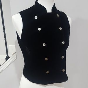 Vintage Black Velvet Vest